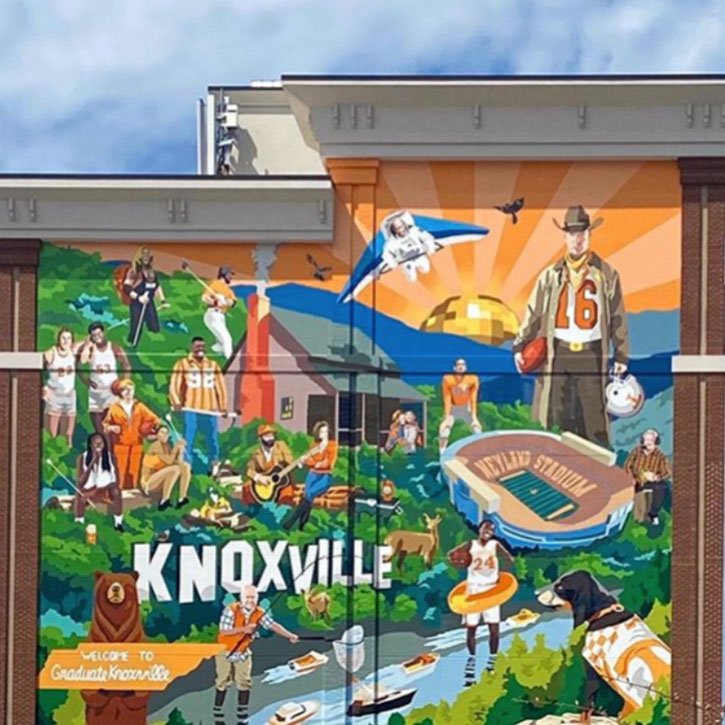 Knoxville Mural Painting & Installation Creative Signage Project